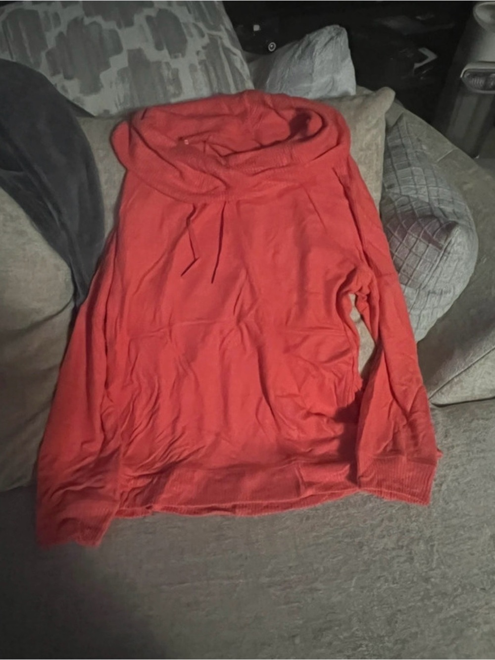 Cozy Cowl Neck Women's Sweater - Coral